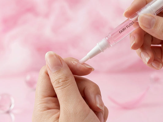 Scented Cuticle Oil Pen being applied to nails.