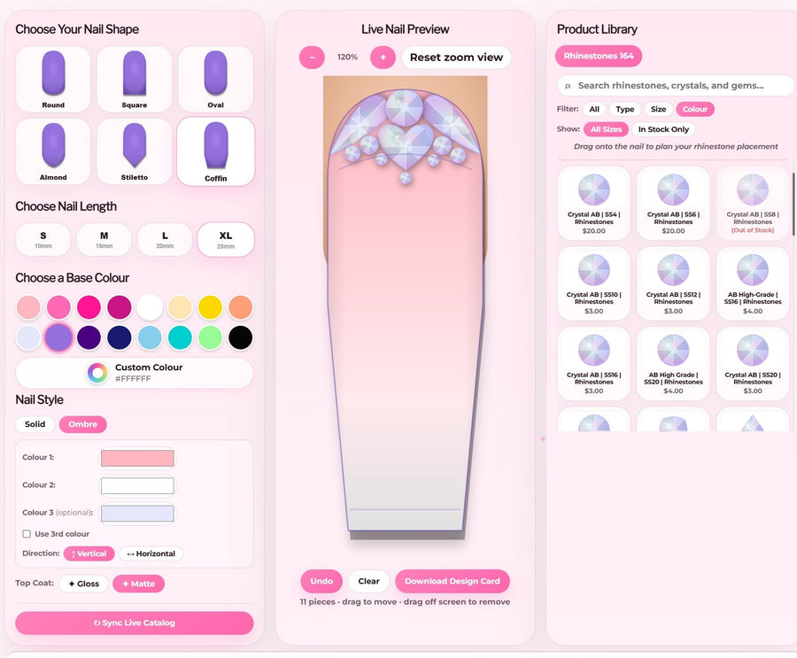 Introducing Unicorn Lab’s Virtual Rhinestone Nail Art Studio
