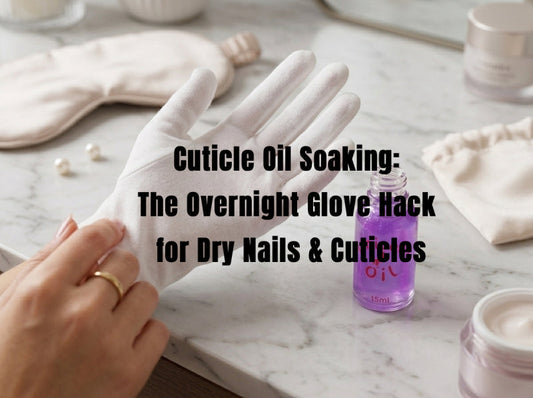 Cuticle oil slugging glove hack for dry nails and cuticles
