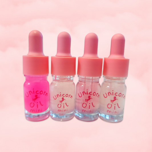 MINI Pink collection unicorn oil The original Shimmer Cuticle Oil – Handcrafted in Melbourne since 2017 – First cuticle oil droppers to hit the Australian market