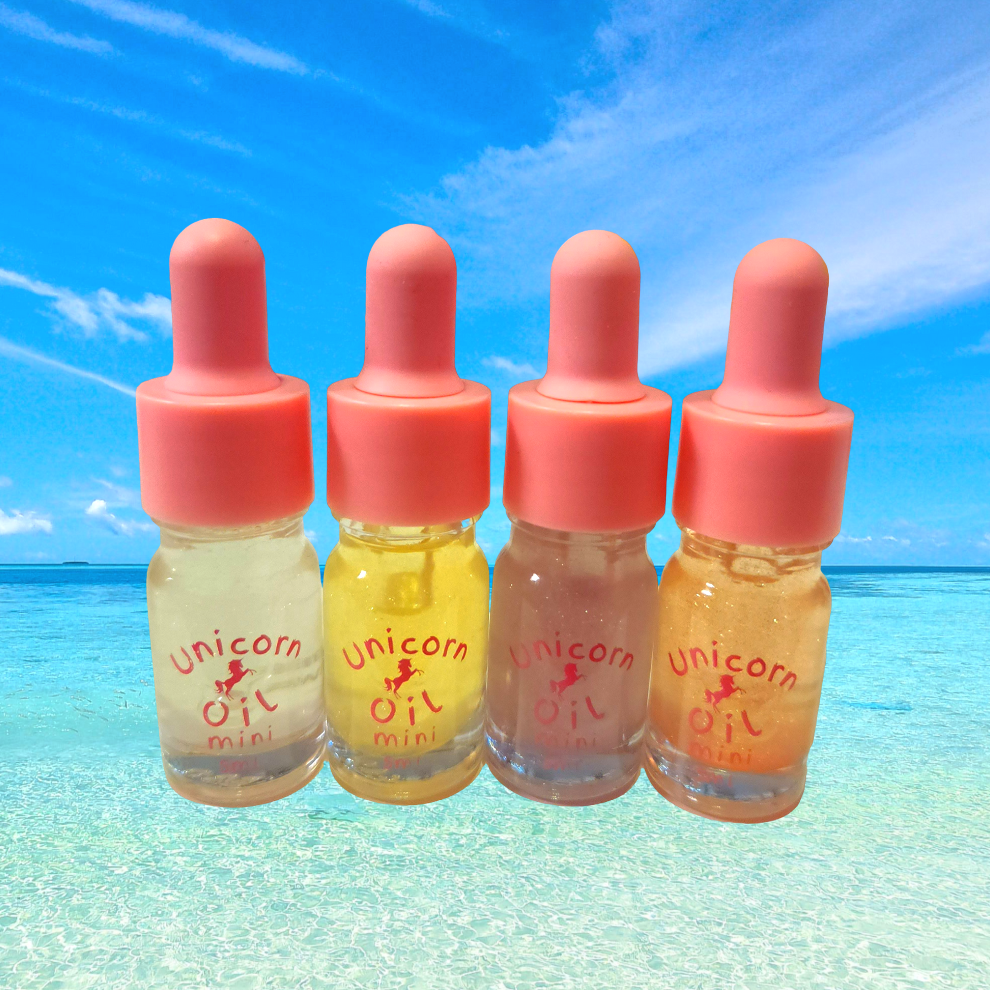 MINI Tropical collection unicorn oil The original Shimmer Cuticle Oil – Handcrafted in Melbourne since 2017 – First cuticle oil droppers to hit the Australian market