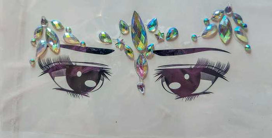 Face Gems / Rhinestones Design 1 large sticker