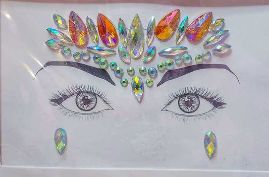Face Gems / Rhinestones Design 2 large sticker