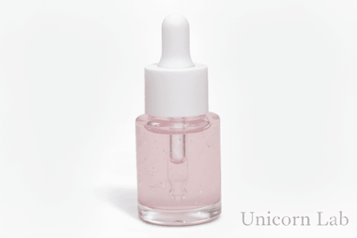 Glass 15ml dropper bottle on a white background