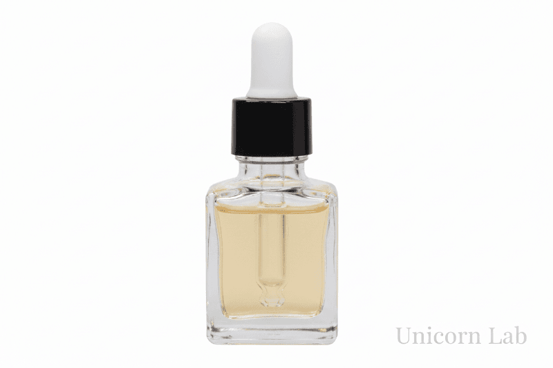 15ml clear square dropper bottle with white rubber and black cap