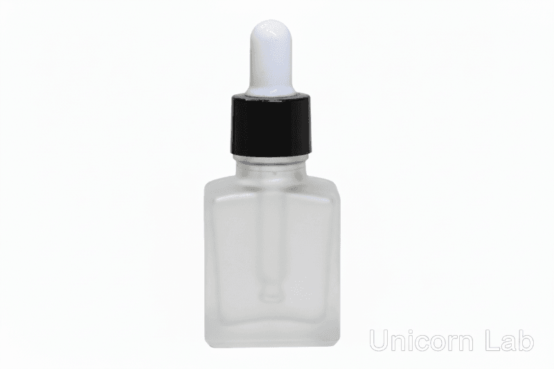 15ml frosted square dropper bottle white black and white cap for cuticle oil