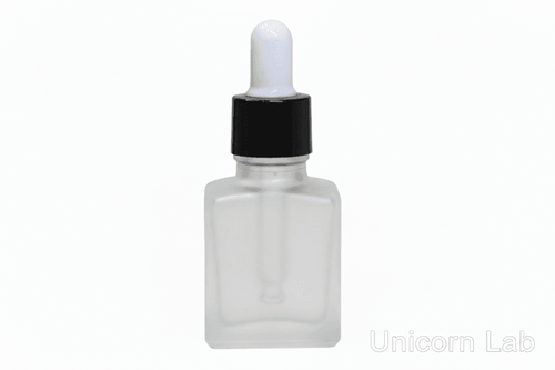 15ml frosted square dropper bottle white black and white cap for cuticle oil