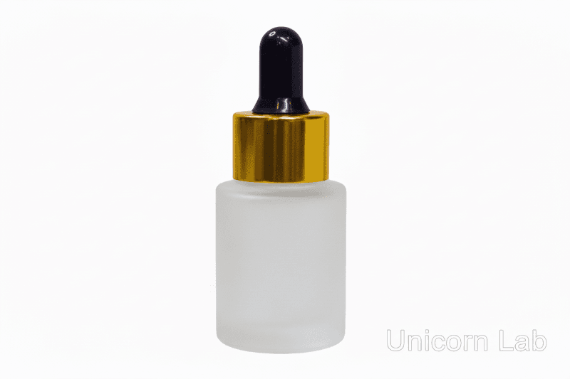 Wholesale Bottle Builder - Unicorn Lab A 15ml frosted bottle with black rubber and gold cap