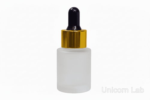 Wholesale Bottle Builder - Unicorn Lab A 15ml frosted bottle with black rubber and gold cap