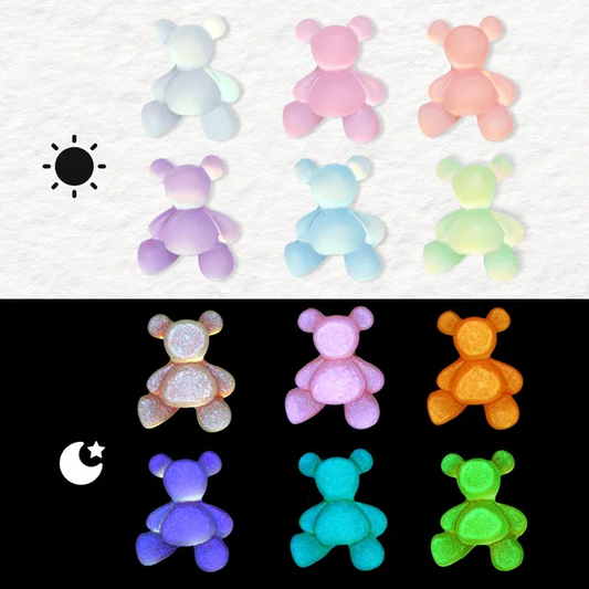 GLOW IN THE DARK BEAR CHARM x10 charm
