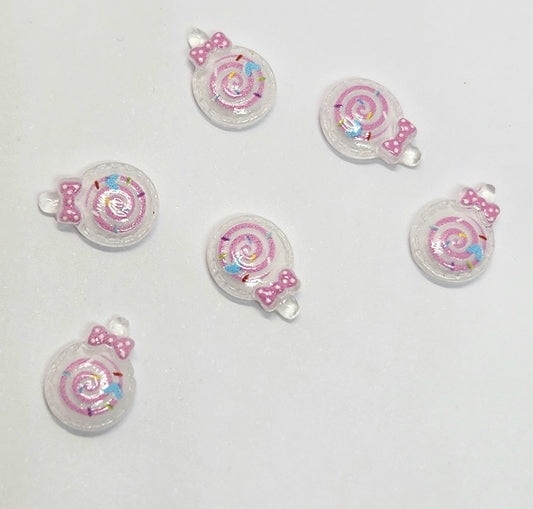 WHITE MINI SWIRL POP CHARM X6 charm