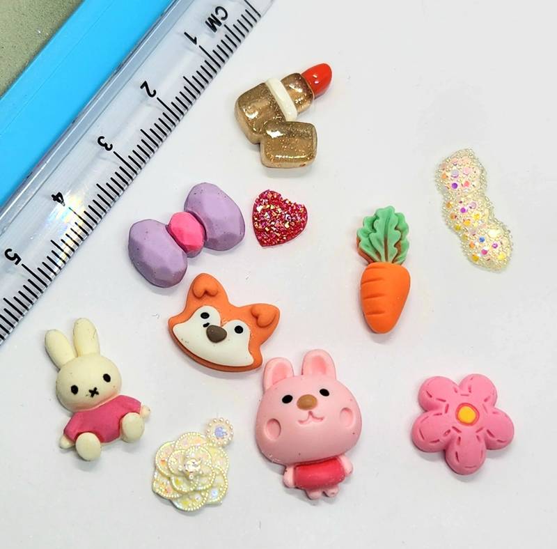 NEW MIXED NAIL CHARM X10 - Unicorn Lab