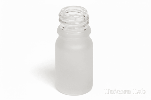 frosted empty 5ml round glass bottle with a narrow neck 