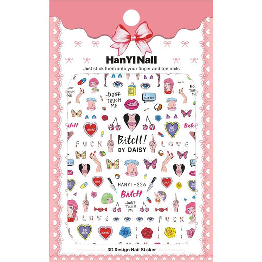 Nail Sticker - Design H226 B1TCH