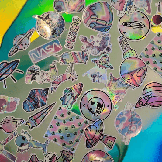 Holo Space theme stickers X20 - Unicorn Lab