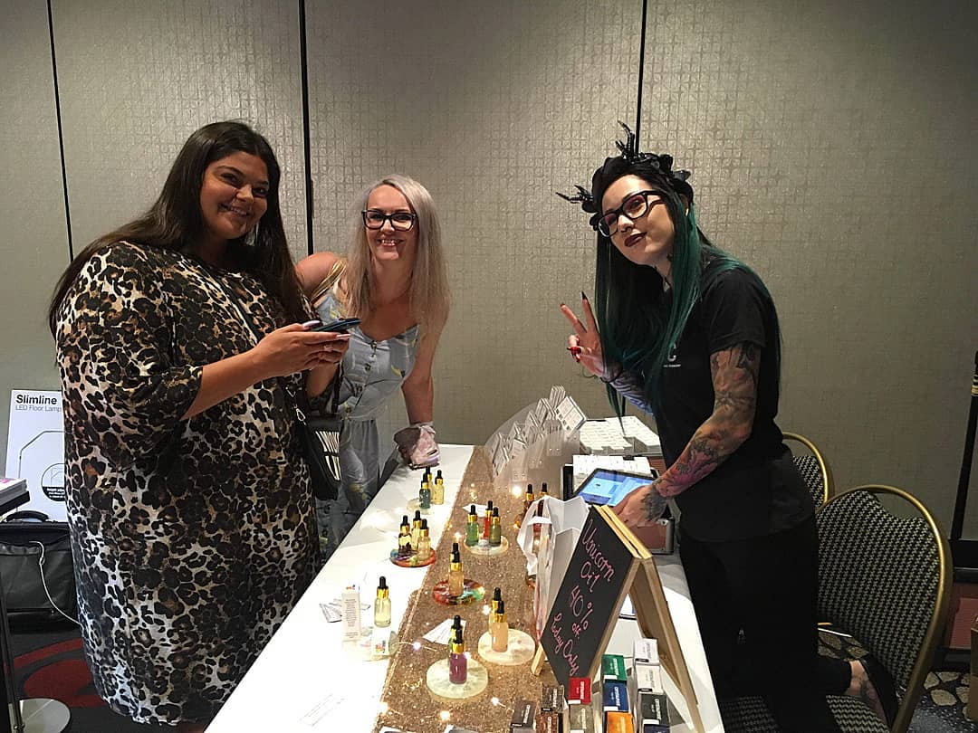 Unicorn Oil at a Nail trade show 2019