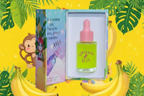 a bottle of monkey farts scented nail serum. 12 free and manufactured in Melbourne.