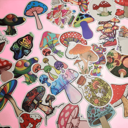 Mushroom stickers X20 - Unicorn Lab