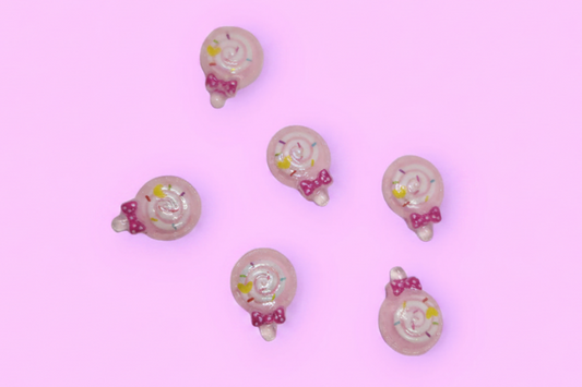 PINK MINI SWIRL POP CHARM X6 - Unicorn Lab
