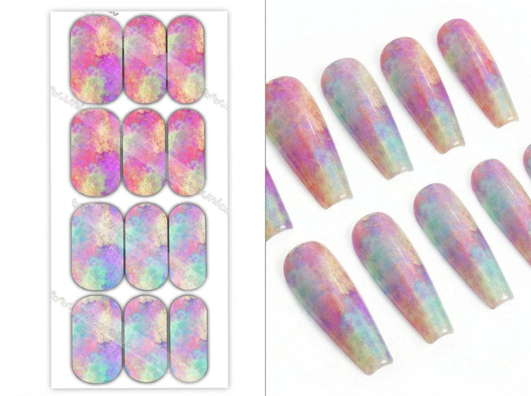 Pastel Tie Dye Duo Waterslide Decals