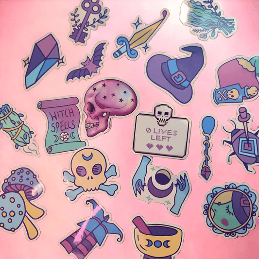 Pastel Witch Theme stickers X20 - Unicorn Lab