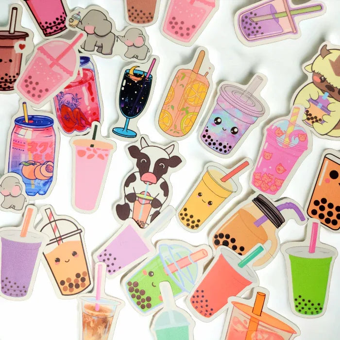 Bubble Tea theme stickers X20 - Unicorn Lab
