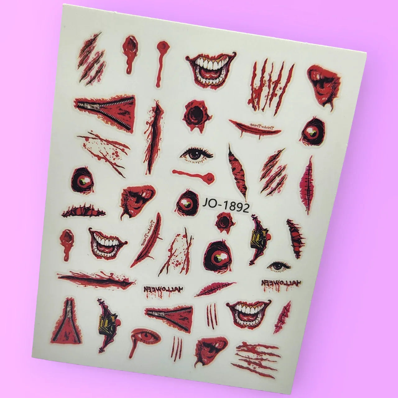 Nail Sticker - Halloween design 1892 - Unicorn Lab
