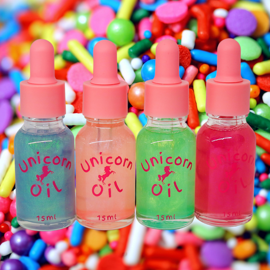 15ml Candy collection 1 unicorn oil The original Shimmer Cuticle Oil – Handcrafted in Melbourne since 2017 – First cuticle oil droppers to hit the Australian market