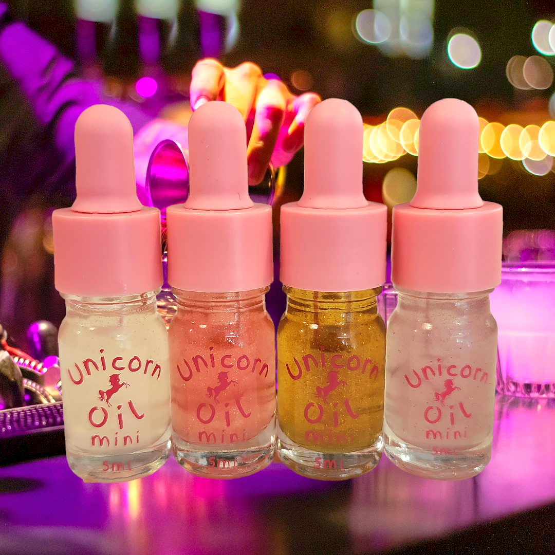 MINI Drinks collection unicorn oil The original Shimmer Cuticle Oil – Handcrafted in Melbourne since 2017 – First cuticle oil droppers to hit the Australian market
