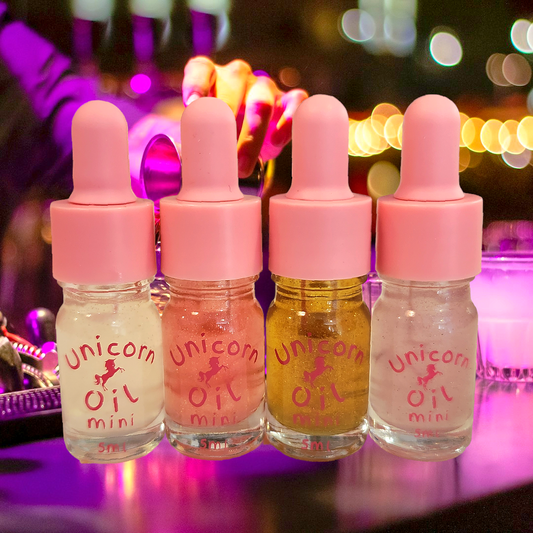 MINI Drinks collection unicorn oil The original Shimmer Cuticle Oil – Handcrafted in Melbourne since 2017 – First cuticle oil droppers to hit the Australian market