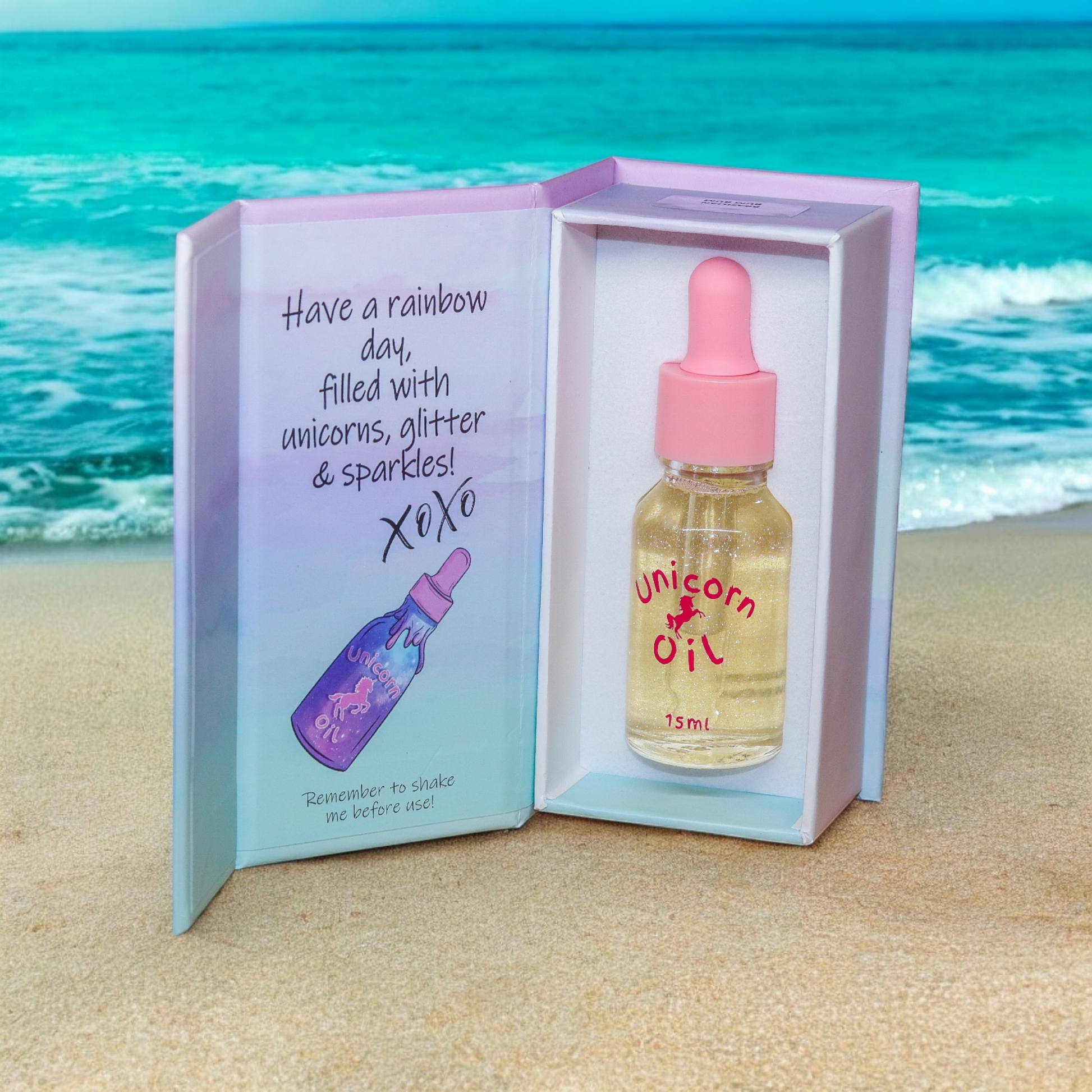 Beach Bod Unicorn Cuticle Oil 5ml Mini unicorn oil The original Shimmer Cuticle Oil – Handcrafted in Melbourne since 2017 – First cuticle oil droppers to hit the Australian market