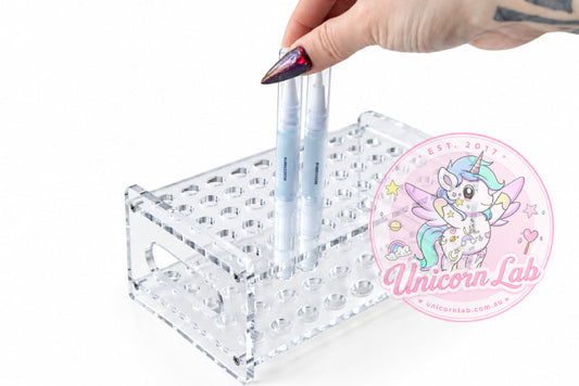 50-Capacity Acrylic Test Tube Rack & Cuticle Oil Pen