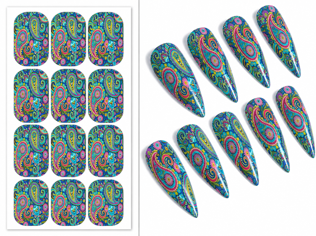 Rainbow Paisley Waterslide Decals