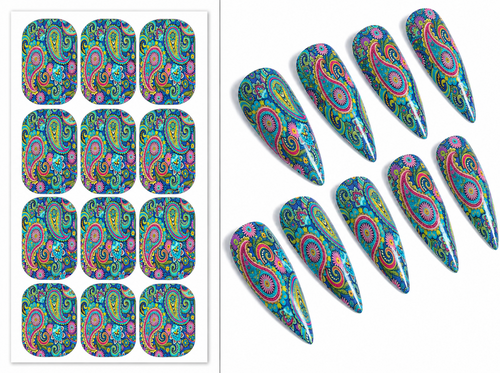 Rainbow Paisley Waterslide Decals