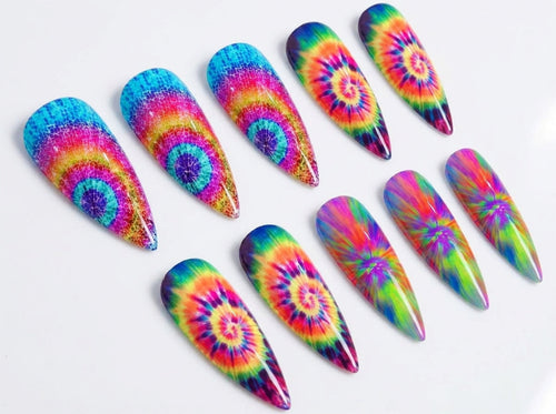 Rainbow Tie Dye Swirls Waterslide Decals