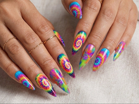 Rainbow Tie Dye Swirls Waterslide Decals