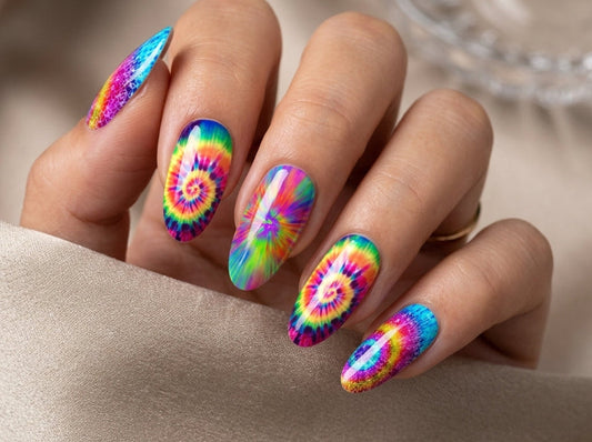 Rainbow Tie Dye Swirls Waterslide Decals
