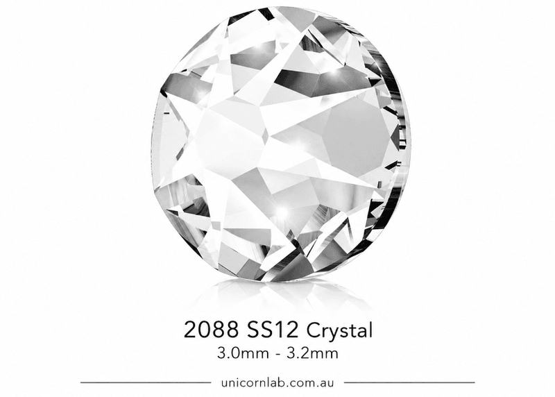 SS12 Crystal | Flatback Nail Crystals | Genuine 2088 Rhinestones Swarovski 3.2mm Unicorn Lab
