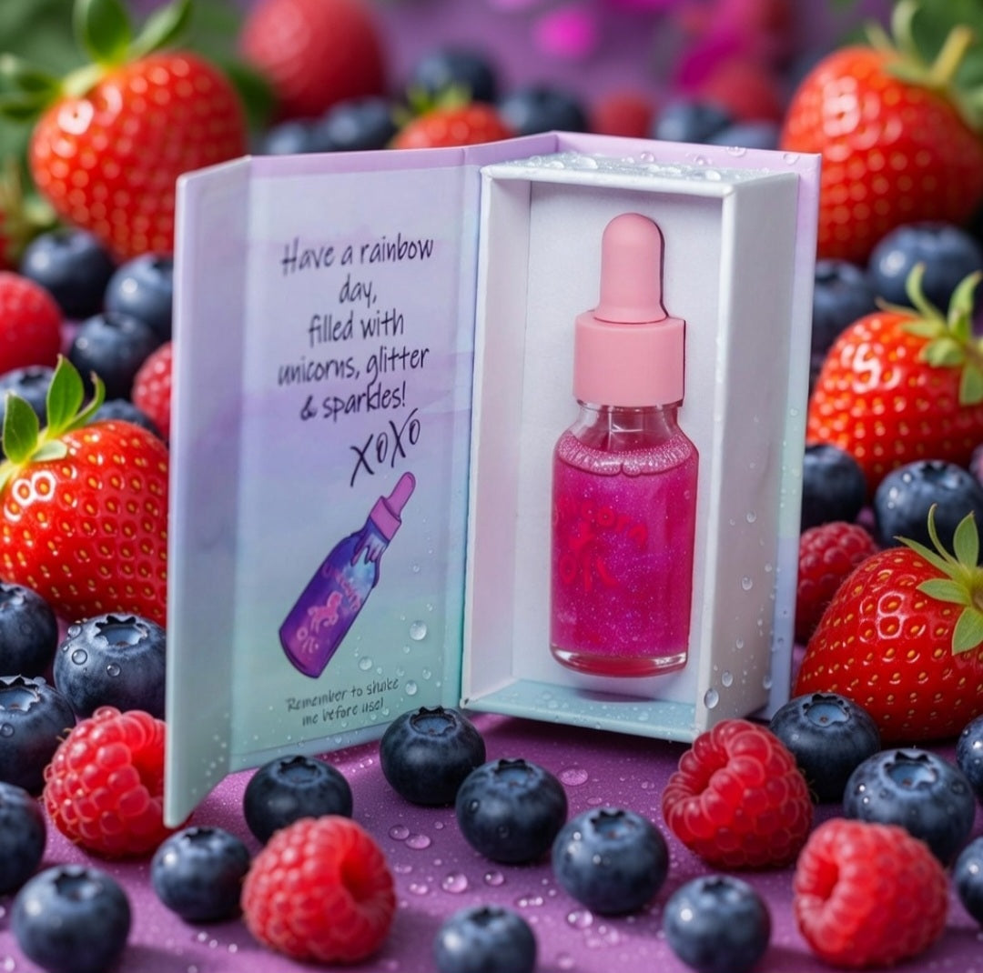 Berry Naughty Unicorn Cuticle Oil unicorn oil The original Shimmer Cuticle Oil – Handcrafted in Melbourne since 2017 – First cuticle oil droppers to hit the Australian market