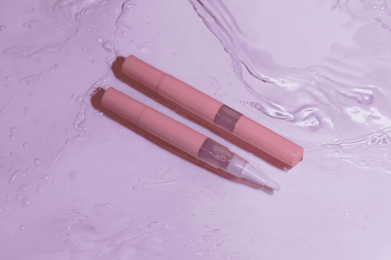 Two Sweet Fantasy shimmer cuticle oil pens in 1ml sample size, Australian made vegan nail serum for nail growth and repair.