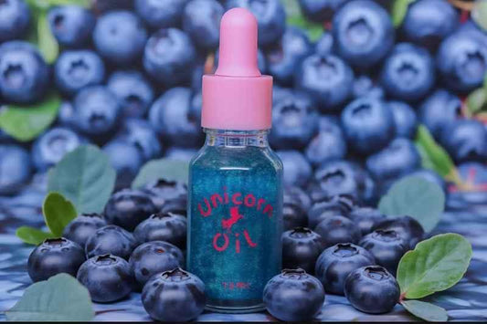15ml glass dropper bottle of Blueberry Farm scented nail oil, showcasing premium Aussie nail care.