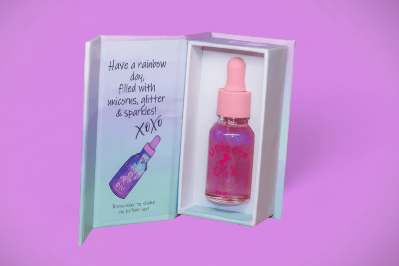 15ml dropper bottle Bubblegum Grape Unicorn Cuticle Oil designed for professional salons.