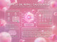 Cuticle oil refill calculator with pink background and cuticle oil bottles.