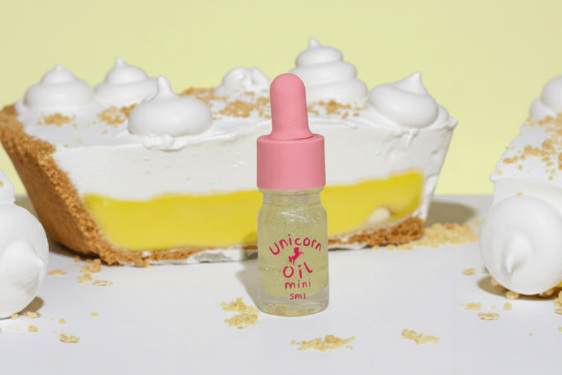 Lemon Meringue Unicorn Cuticle Oil - also available in wholesale and bulk in front of a lemon meringue pie