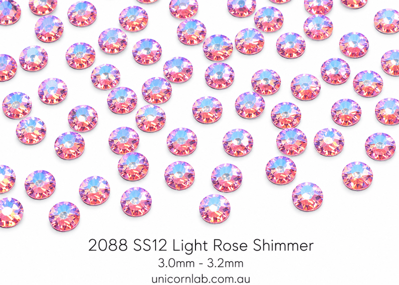 SS12 Light Rose Shimmer | Flatback Crystals | 2088 Swarovski
