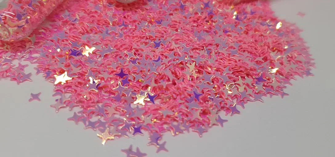 Iridescent Pink Glitter Stars - Unicorn Lab