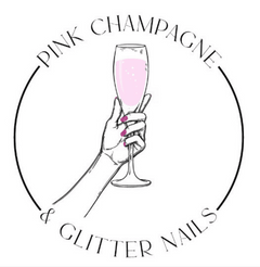 Pink Champagne and Glitter Nails logo