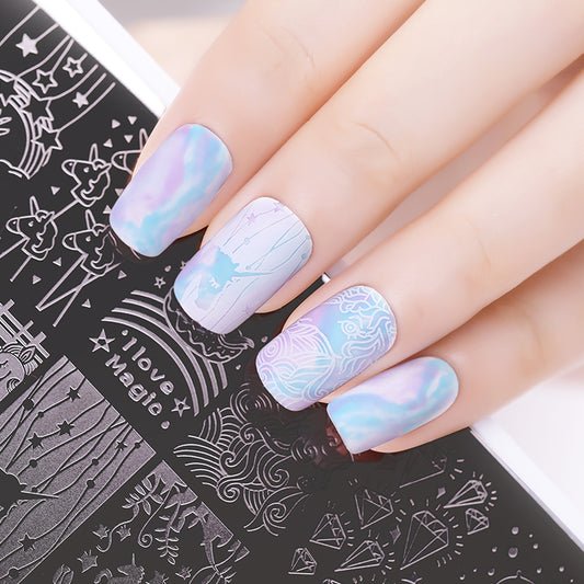 Stamping Plate - BPA06 Unicorns stamping plate The original Shimmer Cuticle Oil – Handcrafted in Melbourne since 2017 – First cuticle oil droppers to hit the Australian market