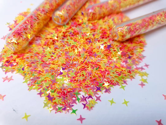 Iridescent Pastel Mix Glitter Stars