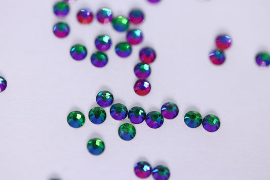 Green Volcano SS6 (Unicorn Lab Rhinestones) nail crystals The original Shimmer Cuticle Oil – Handcrafted in Melbourne since 2017 – First cuticle oil droppers to hit the Australian market